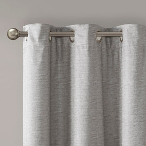 English Elm Tonal SunSmart Como Faux Silk Total Blackout Curtain Panel Pair with Thermal Foamback and Grommets Grey 6.59 L x 16.14 W x 7.48 H B03599838