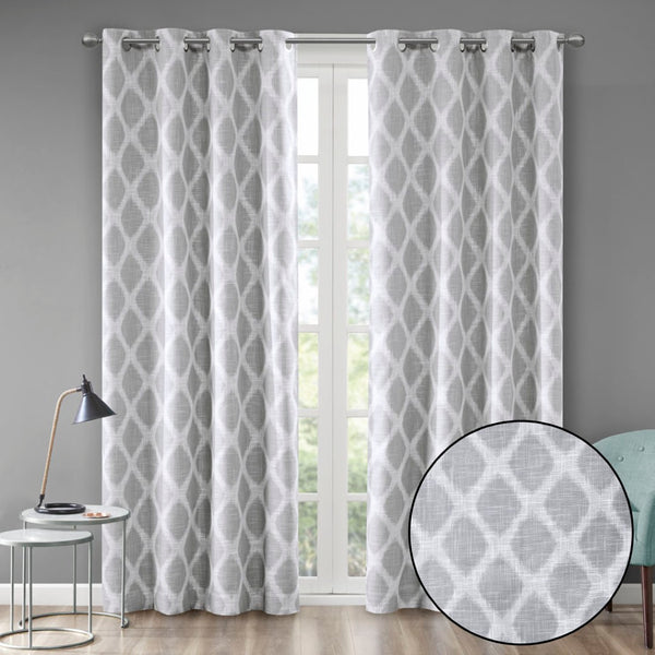 English Elm Printed Ikat Blackout Curtain Panel – Stylish Noise-Reducing Window Treatment For Modern Homes B03599799-GIGA