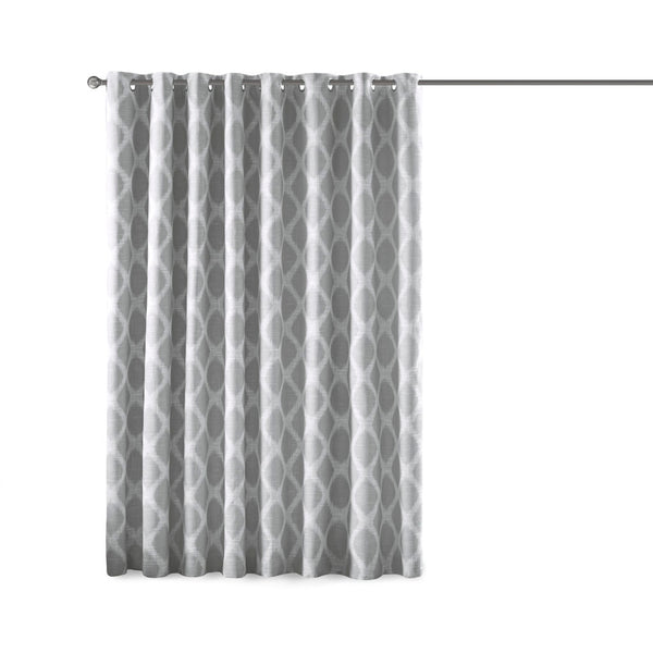 English Elm Printed SunSmart Blakesly Ikat Blackout Patio Panel with Energy-Saving FoamBack, Silver Grommets, 100x84" Grey 3.54 L x 10.24 W x 12.2 H B03599825