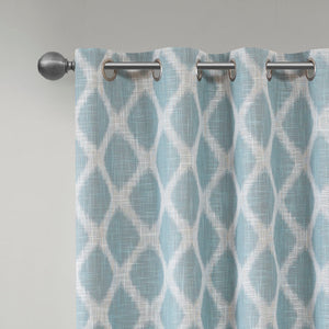English Elm Printed SunSmart Blakesly Ikat Blackout Patio Panel with Energy-Saving FoamBack, Silver Grommets, 100x84" Aqua 3.54 L x 10.24 W x 12.2 H B03599826