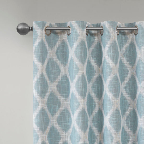 English Elm Printed SunSmart Blakesly Ikat Blackout Patio Panel with Energy-Saving FoamBack, Silver Grommets, 100x84" Aqua 3.54 L x 10.24 W x 12.2 H B03599826