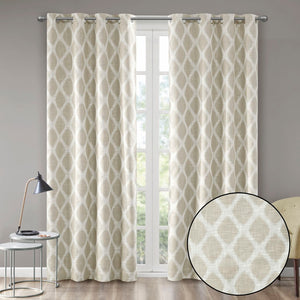 English Elm Printed Ikat Blackout Curtain Panel - Stylish Window Treatment For Energy Savings & Privacy Control B03599803-GIGA