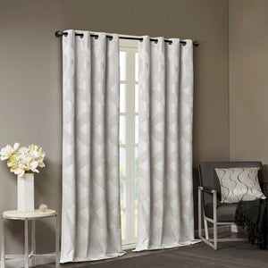 English Elm Ogee Knitted Jacquard Total Blackout Curtain Panel – Luxurious Privacy, Noise Reduction & Style B03599793