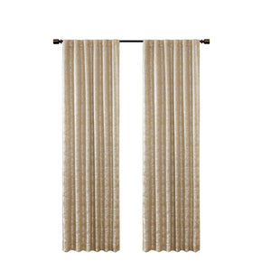 English Elm Jacquard Marble Weave Blackout Curtain Panel Gold Formal Bedroom Theater Room B03599768