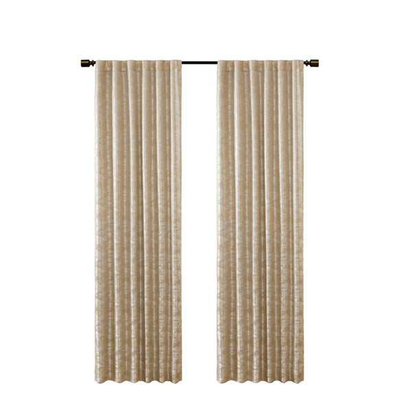 English Elm Jacquard Marble Weave Blackout Curtain Panel Gold Formal Bedroom Theater Room B03599768