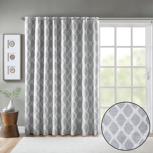 English Elm Printed SunSmart Blakesly Ikat Blackout Patio Panel with Energy-Saving FoamBack, Silver Grommets, 100x84" Grey 3.54 L x 10.24 W x 12.2 H B03599825