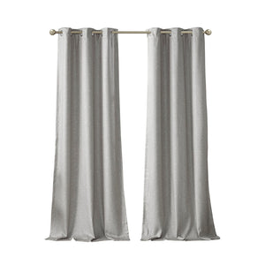 English Elm Tonal SunSmart Como Faux Silk Total Blackout Curtain Panel Pair with Thermal Foamback and Grommets Grey 6.59 L x 16.14 W x 7.48 H B03599838