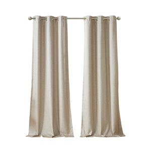 English Elm Tonal SunSmart Como Faux Silk Total Blackout Curtain Panel Pair with Thermal Foamback and Grommets taupe 6.59 L x 16.14 W x 7.48 H B03599836