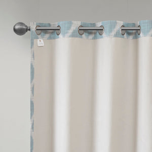 English Elm Printed SunSmart Blakesly Ikat Blackout Patio Panel with Energy-Saving FoamBack, Silver Grommets, 100x84" Aqua 3.54 L x 10.24 W x 12.2 H B03599826