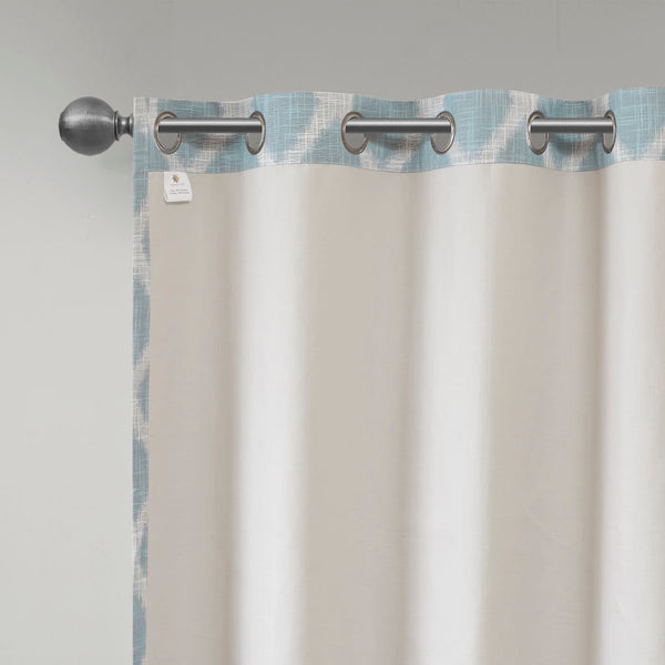 English Elm Printed SunSmart Blakesly Ikat Blackout Patio Panel with Energy-Saving FoamBack, Silver Grommets, 100x84" Aqua 3.54 L x 10.24 W x 12.2 H B03599826