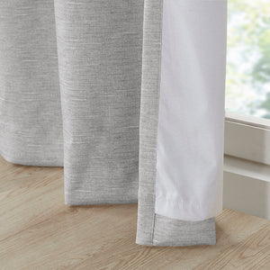 English Elm Tonal SunSmart Como Faux Silk Total Blackout Curtain Panel Pair with Thermal Foamback and Grommets Grey 6.59 L x 16.14 W x 7.48 H B03599838