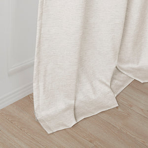 English Elm Tonal SunSmart Como Faux Silk Total Blackout Curtain Panels Pair with Thermal Foam‑Back, Grommet Top Ivory 6.59 L x 16.14 W x 6.69 H B03599833