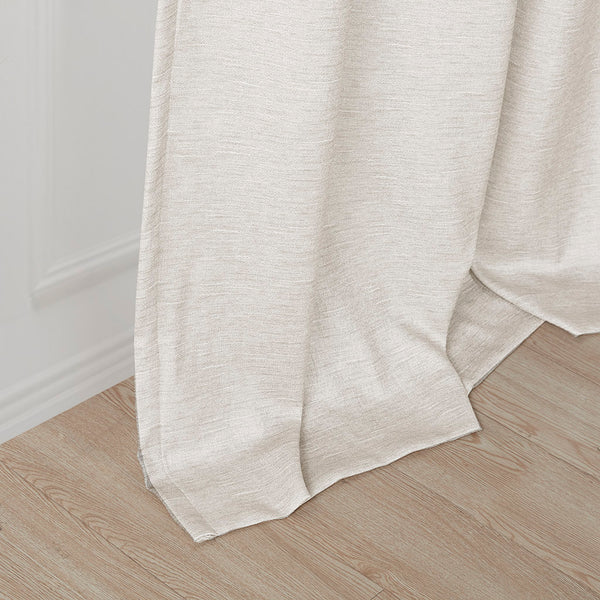 English Elm Tonal SunSmart Como Faux Silk Total Blackout Curtain Panels Pair with Thermal Foam‑Back, Grommet Top Ivory 6.59 L x 16.14 W x 6.69 H B03599833