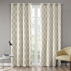 English Elm Printed Ikat Blackout Curtain Panel - Stylish Window Treatment For Energy Savings & Privacy Control B03599803-GIGA