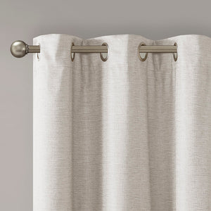 English Elm Tonal SunSmart Como Faux Silk Total Blackout Curtain Panels Pair with Thermal Foam‑Back, Grommet Top Ivory 6.59 L x 16.14 W x 6.69 H B03599833