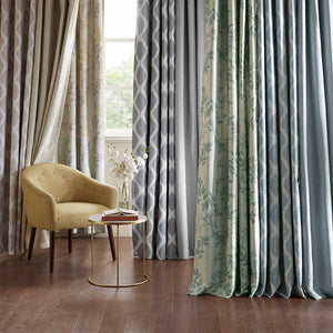 English Elm Printed Botanical Blackout Curtain Panel — SunSmart Julie textured polyester slub with noise-reducing foamback for energy savings and privacy, silver grommet top, 50x95" Yellow 3.05 L x 10.24 W x 8.66 H B03599780