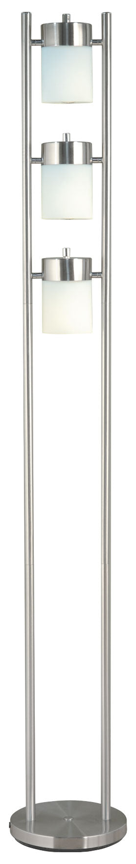 English Elm 65"H 3-White-Head Adjustable Floor Lamp with Frosted Shades, Triple Rotary Switches, Modern Accent B080107023
