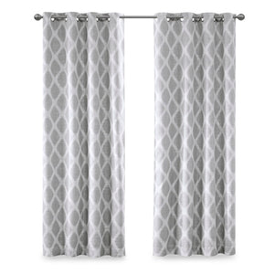 English Elm Printed Ikat Blackout Curtain Panel - Chic Grey Design For Light Control, Noise Reduction & Energy Savings B03599798-GIGA