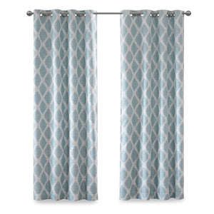 English Elm Printed Ikat Blackout Curtain Panel - Stylish Light Blocking, Noise Reducing, Energy Efficient Design B03599801-GIGA