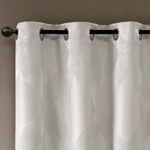 English Elm Ogee Knitted Jacquard Total Blackout Curtain Panel – Luxurious Privacy, Noise Reduction & Style B03599793