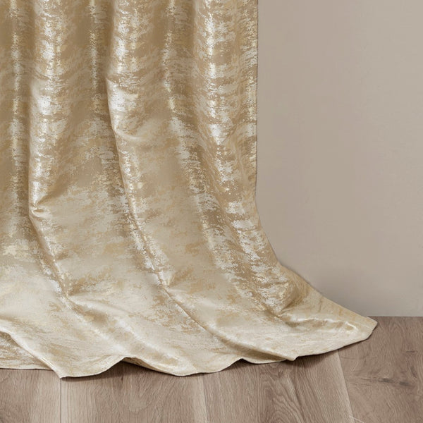 English Elm Jacquard Marble Weave Blackout Curtain Panel Gold Formal Bedroom Theater Room B03599768