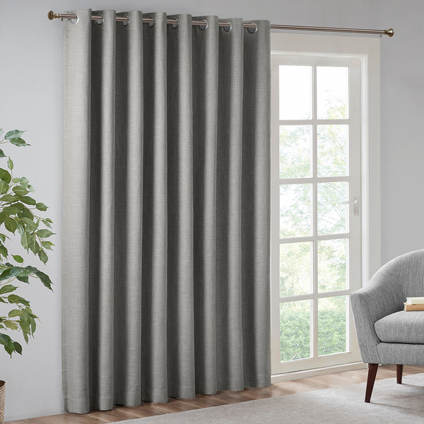 English Elm Printed Heathered Blackout Window Patio Panel SunSmart Maya Energy-Saving Textured Privacy Drapes Grey 12.2 L x 10.24 W x 3.54 H B03599822