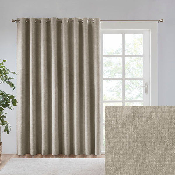 English Elm Printed Heathered Blackout Window Patio Panel SunSmart Maya Energy-Saving Textured Privacy Drapes taupe 12.2 L x 10.24 W x 3.54 H B03599823