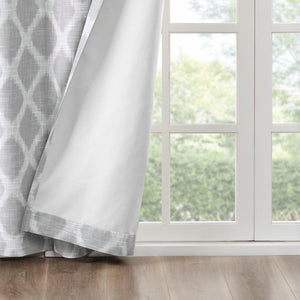 English Elm Printed SunSmart Blakesly Ikat Blackout Patio Panel with Energy-Saving FoamBack, Silver Grommets, 100x84" Grey 3.54 L x 10.24 W x 12.2 H B03599825