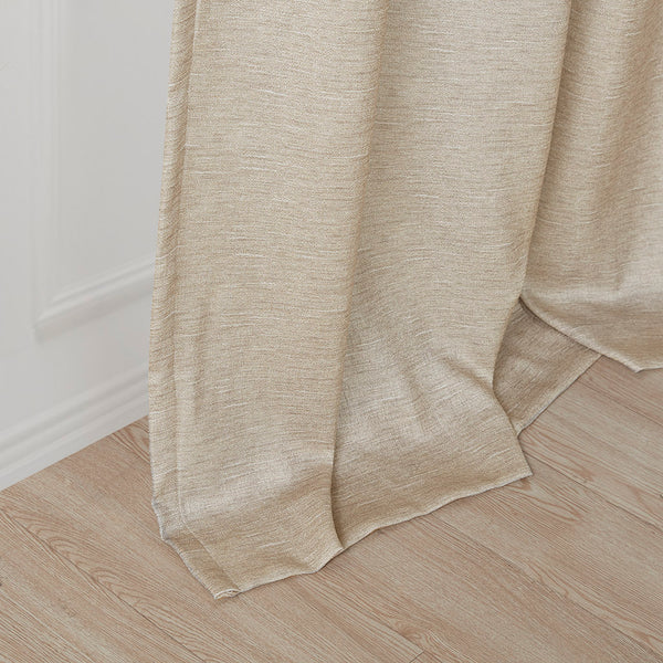 English Elm Tonal SunSmart Como Faux Silk Total Blackout Curtain Panels Pair with Thermal Foam‑Back, Grommet Top taupe 6.59 L x 16.14 W x 6.69 H B03599835