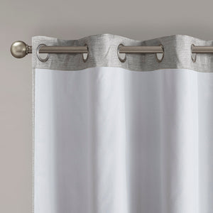 English Elm Tonal SunSmart Como Faux Silk Total Blackout Curtain Panel Pair with Thermal Foamback and Grommets Grey 6.59 L x 16.14 W x 7.48 H B03599838