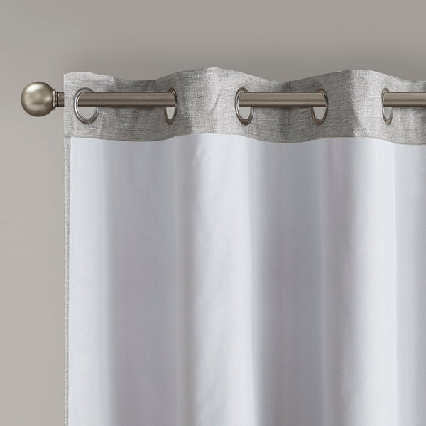 English Elm Tonal SunSmart Como Faux Silk Total Blackout Curtain Panel Pair with Thermal Foamback and Grommets Grey 6.59 L x 16.14 W x 7.48 H B03599838