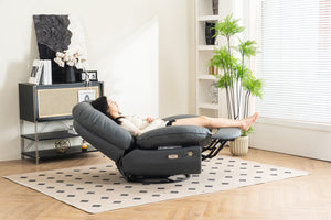 English Elm Power Recliner 270° Swivel Glider with Bluetooth Speakers, USB Charger, Phone Holder & Snack Storage DARK GREY W1752106963