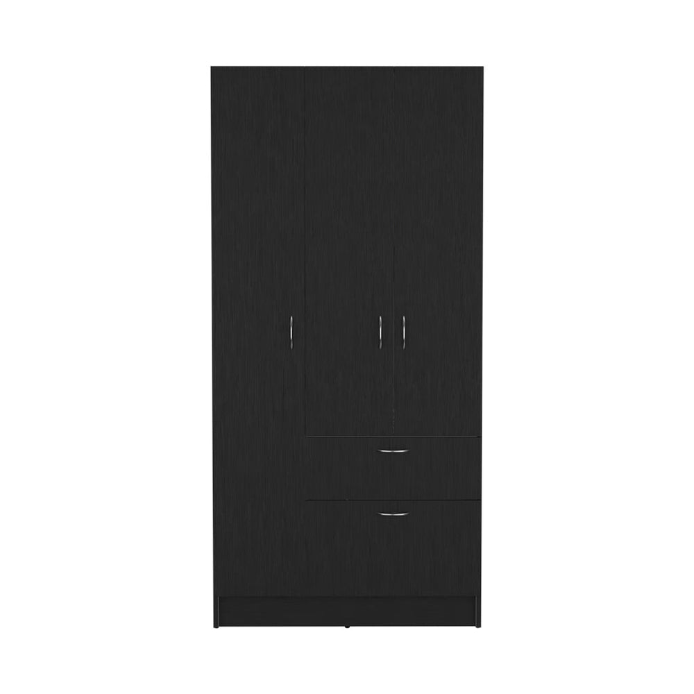 English Elm 2-Piece Bedroom Set: Stylish Wenge & Pine Armoire With Dresser For Chic, Organized Spaces B062S00226