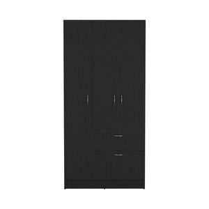 English Elm 2-Piece Bedroom Set: Stylish Wenge & Pine Armoire With Dresser For Chic, Organized Spaces B062S00226