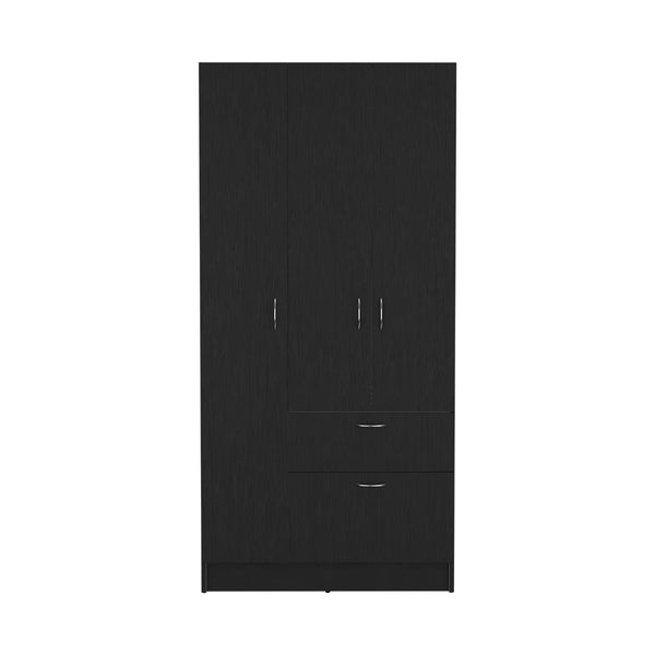 English Elm 2-Piece Bedroom Set: Stylish Wenge & Pine Armoire With Dresser For Chic, Organized Spaces B062S00226