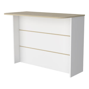 English Elm White 3-Tier Kitchen Island with Light Pine Accents — Spacious Prep Surface, Durable Manufactured Wood, Stylish Storage B062S00215