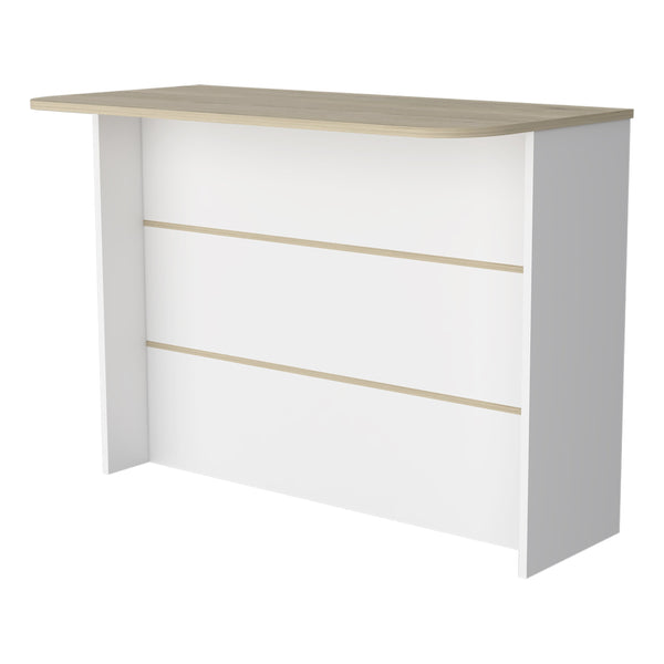 English Elm White 3-Tier Kitchen Island with Light Pine Accents — Spacious Prep Surface, Durable Manufactured Wood, Stylish Storage B062S00215
