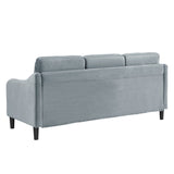 English Elm 73.22Inch 3 Seater Sofa Velvet Grey