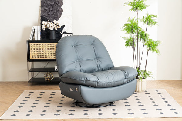 English Elm Power Recliner 270° Swivel Glider with Bluetooth Speakers, USB Charger, Phone Holder & Snack Storage DARK GREY W1752106963