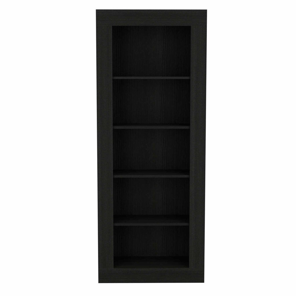 English Elm 5-Shelf Bookcase Wenge – Contemporary 5-Tier Open Shelf Organizer, Space-Saving Display Unit for Books and Decor (70.35" H) B062S00217