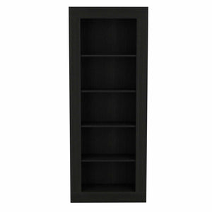 English Elm 5-Shelf Bookcase Wenge – Contemporary 5-Tier Open Shelf Organizer, Space-Saving Display Unit for Books and Decor (70.35" H) B062S00217