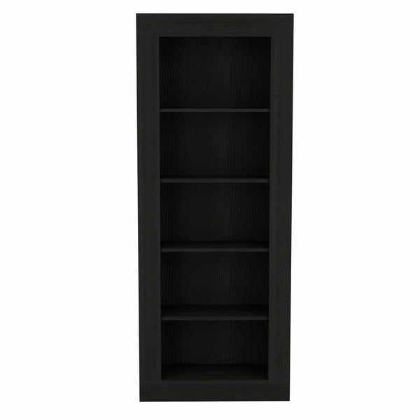 English Elm 5-Shelf Bookcase Wenge – Contemporary 5-Tier Open Shelf Organizer, Space-Saving Display Unit for Books and Decor (70.35" H) B062S00217