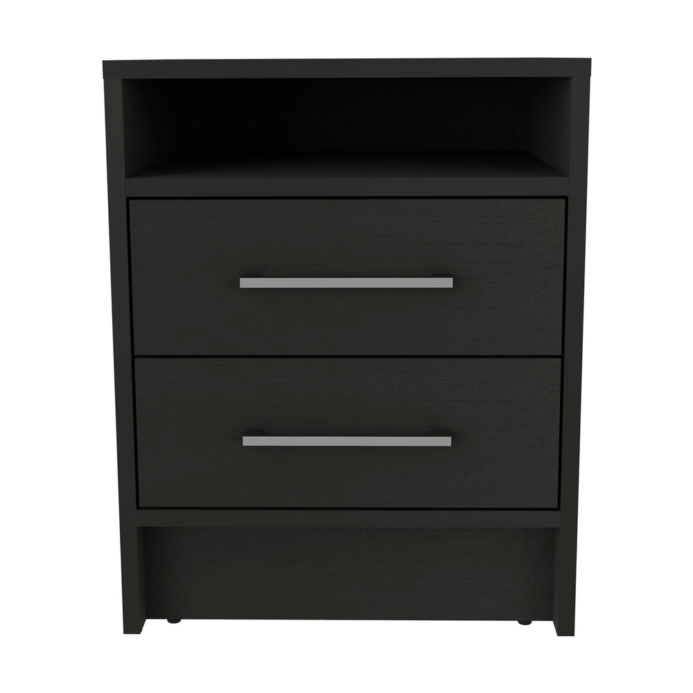 English Elm 2-Piece Modern Bedroom Set With Nightstand & Dresser In Stylish Wenge And Light Oak Finish B062S00221