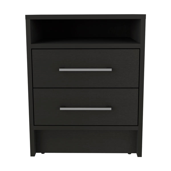 English Elm 2-Piece Modern Bedroom Set With Nightstand & Dresser In Stylish Wenge And Light Oak Finish B062S00221