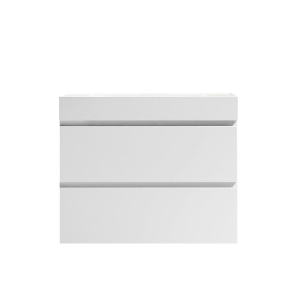 English Elm BB02-30-109, Integrated engineered quartz basin with overflow — sleek matte finish, durable modern bathroom centerpiece White W1865P321776