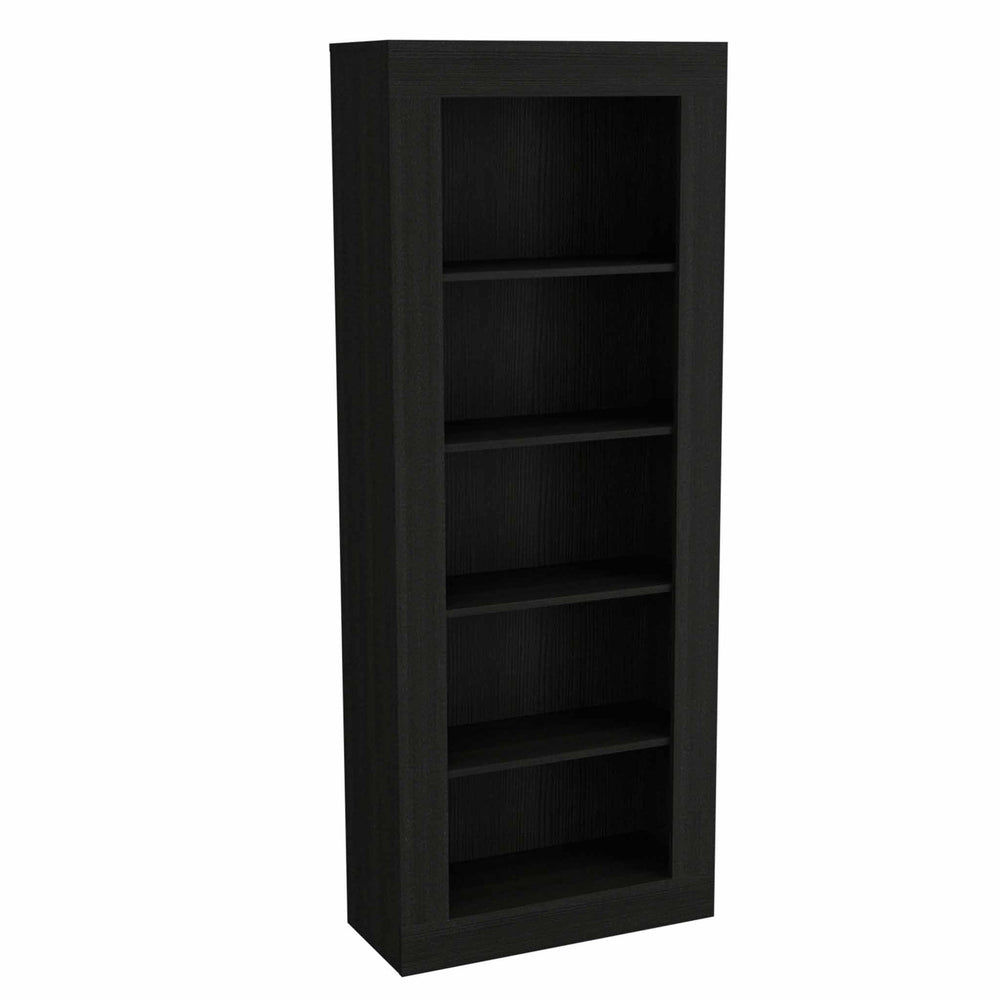English Elm 5-Shelf Bookcase Wenge – Contemporary 5-Tier Open Shelf Organizer, Space-Saving Display Unit for Books and Decor (70.35" H) B062S00217