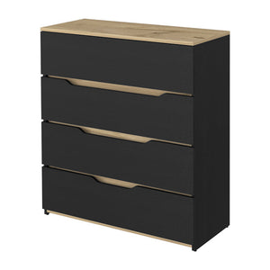 English Elm 3-Piece Modern Bedroom Set: Stylish Nightstands & Dresser In Wenge, Pine & Light Oak Finish B062S00224