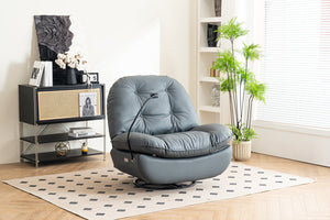English Elm Power Recliner 270° Swivel Glider with Bluetooth Speakers, USB Charger, Phone Holder & Snack Storage DARK GREY W1752106963