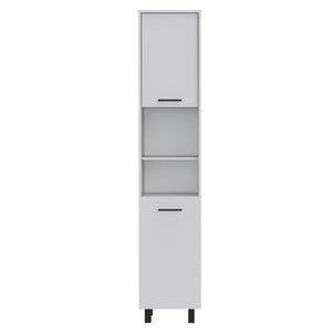 English Elm Marston 2-Piece Kitchen Set with Island & Pantry Cabinet, White & Onyx, Spacious Countertops and Ample Storage B062S00238