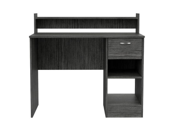 English Elm Portland Smokey Oak Writing Desk with Hutch, 1 Drawer & 2 Shelves for Organized Home Office Charm B062111634